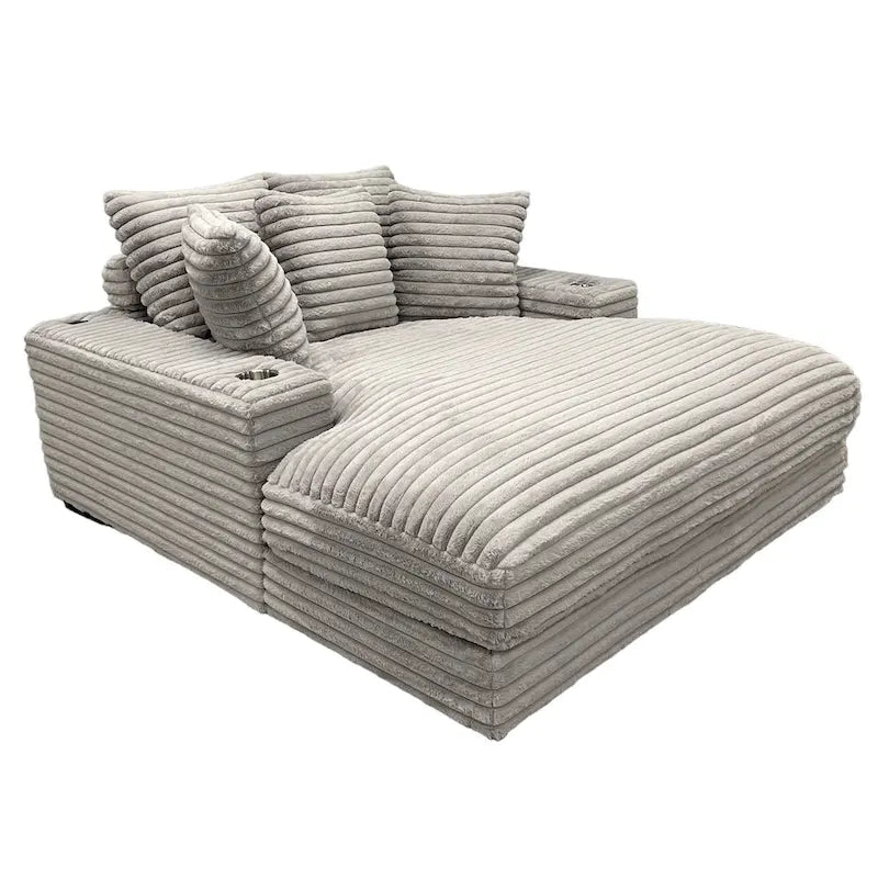 Chaise longue spacieuse avec porte-gobelet et ports USB