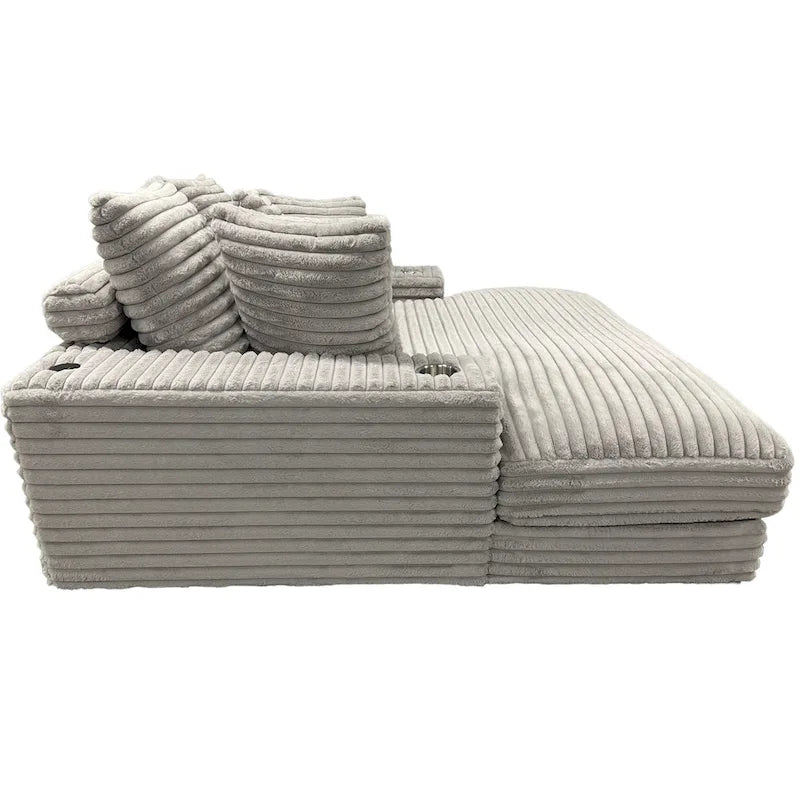 Chaise longue spacieuse avec porte-gobelet et ports USB