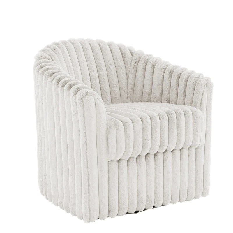 Ensemble de 2 fauteuils pivotants à 360 degrés en fausse fourrure de lapin