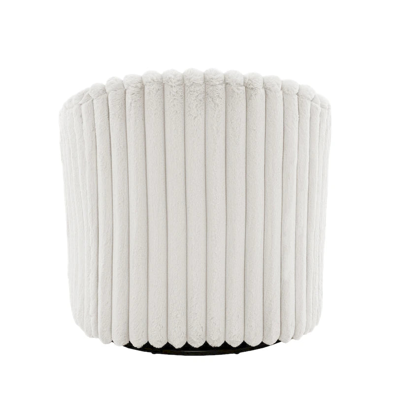 Ensemble de 2 fauteuils pivotants à 360 degrés en fausse fourrure de lapin