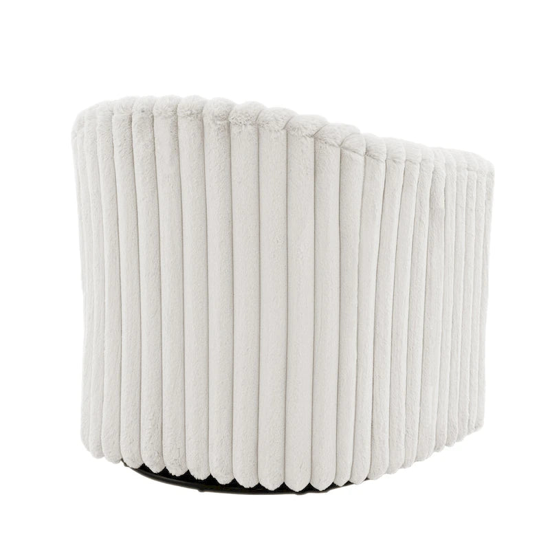 Ensemble de 2 fauteuils pivotants à 360 degrés en fausse fourrure de lapin