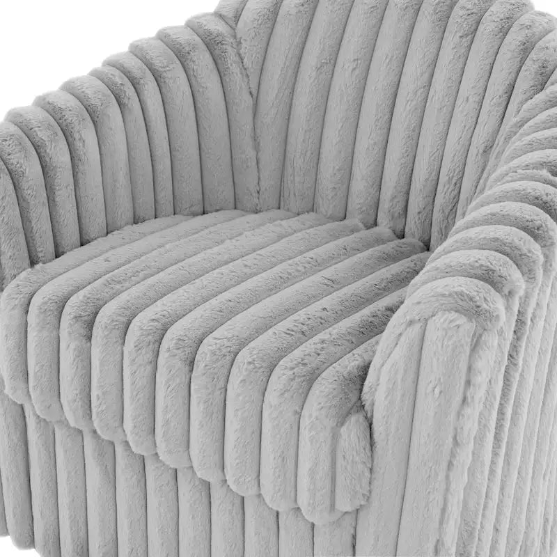 Ensemble de 2 fauteuils pivotants à 360 degrés en fausse fourrure de lapin