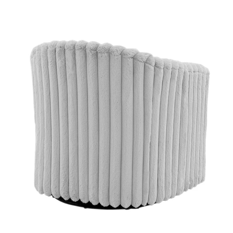 Ensemble de 2 fauteuils pivotants à 360 degrés en fausse fourrure de lapin