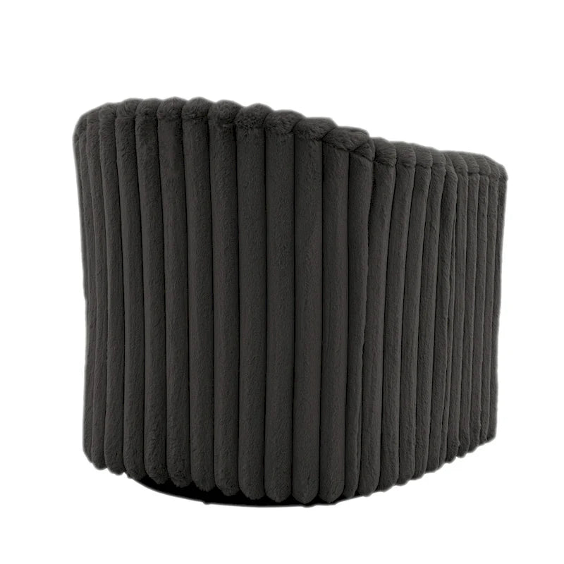 Ensemble de 2 fauteuils pivotants à 360 degrés en fausse fourrure de lapin