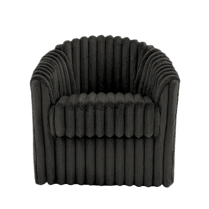 Ensemble de 2 fauteuils pivotants à 360 degrés en fausse fourrure de lapin