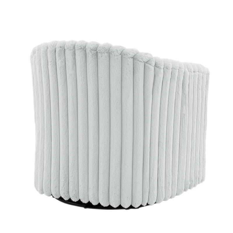 Ensemble de 2 fauteuils pivotants à 360 degrés en fausse fourrure de lapin