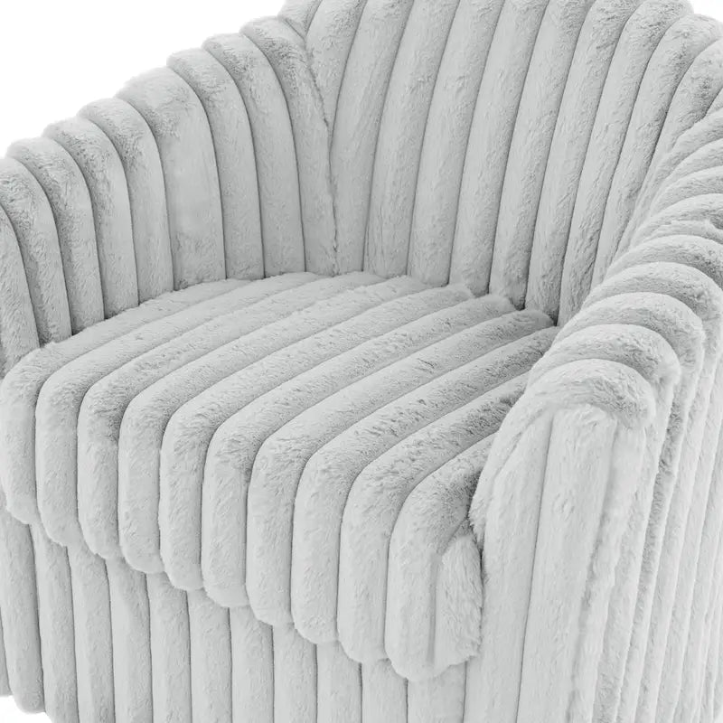 Ensemble de 2 fauteuils pivotants à 360 degrés en fausse fourrure de lapin