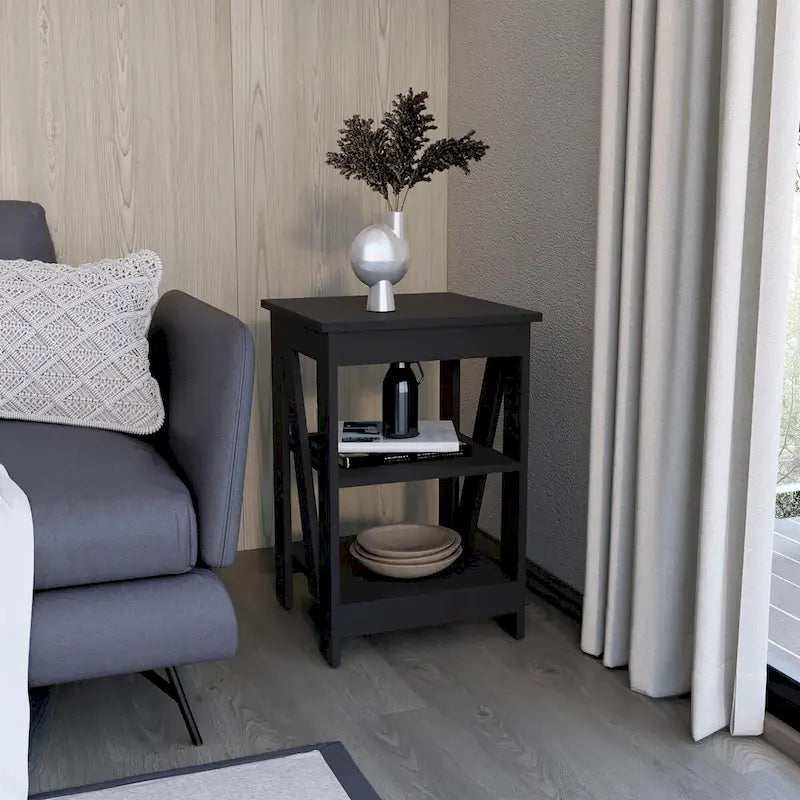 Table d'appoint Taylor, Table de chevet, Étagère de rangement