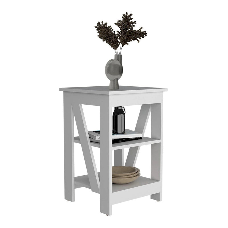 Table d'appoint Taylor, Table de chevet, Étagère de rangement