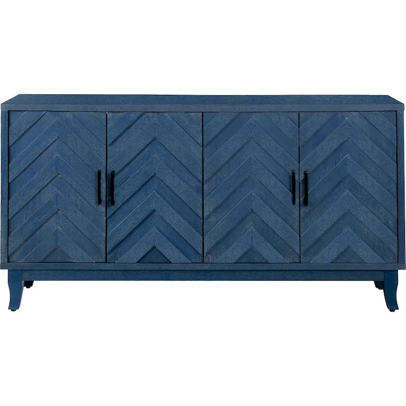Buffet bas de rangement quatre portes Accent pour salle à manger, entrée et couloir