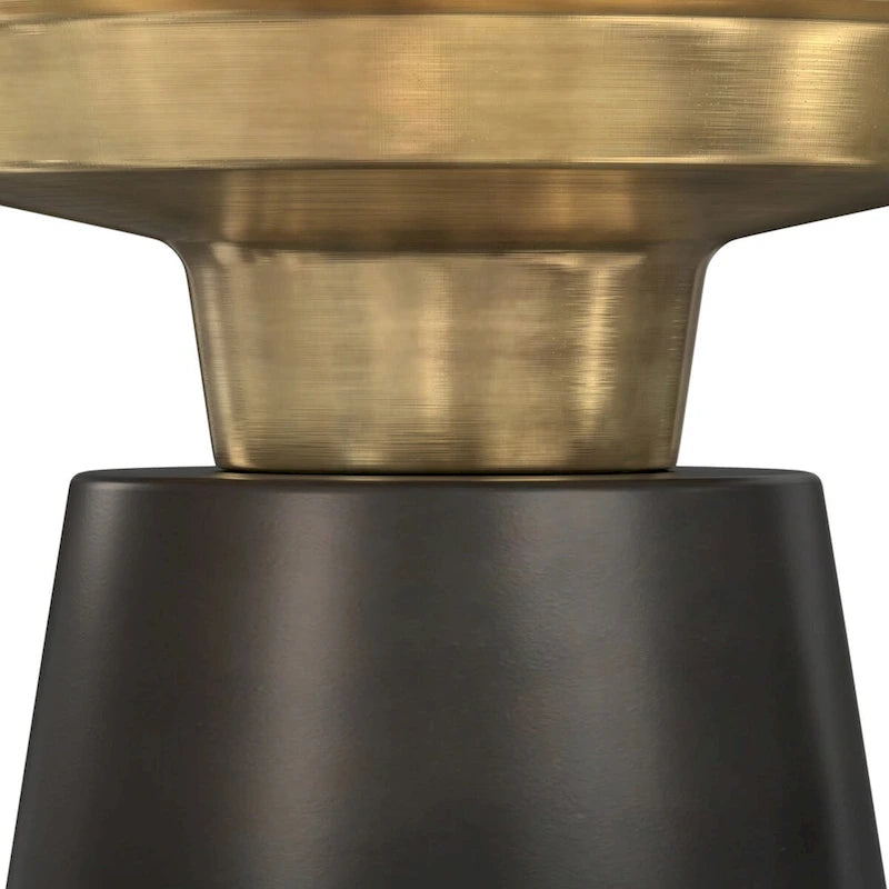 Table d'appoint contemporaine en métal noir, or de 40,6 cm de large - 40,6P x 40,6l x 49,5H cm