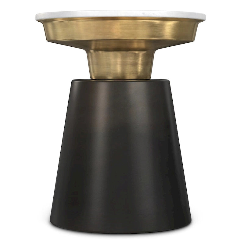 Table d'appoint contemporaine en métal noir, or de 40,6 cm de large - 40,6P x 40,6l x 49,5H cm