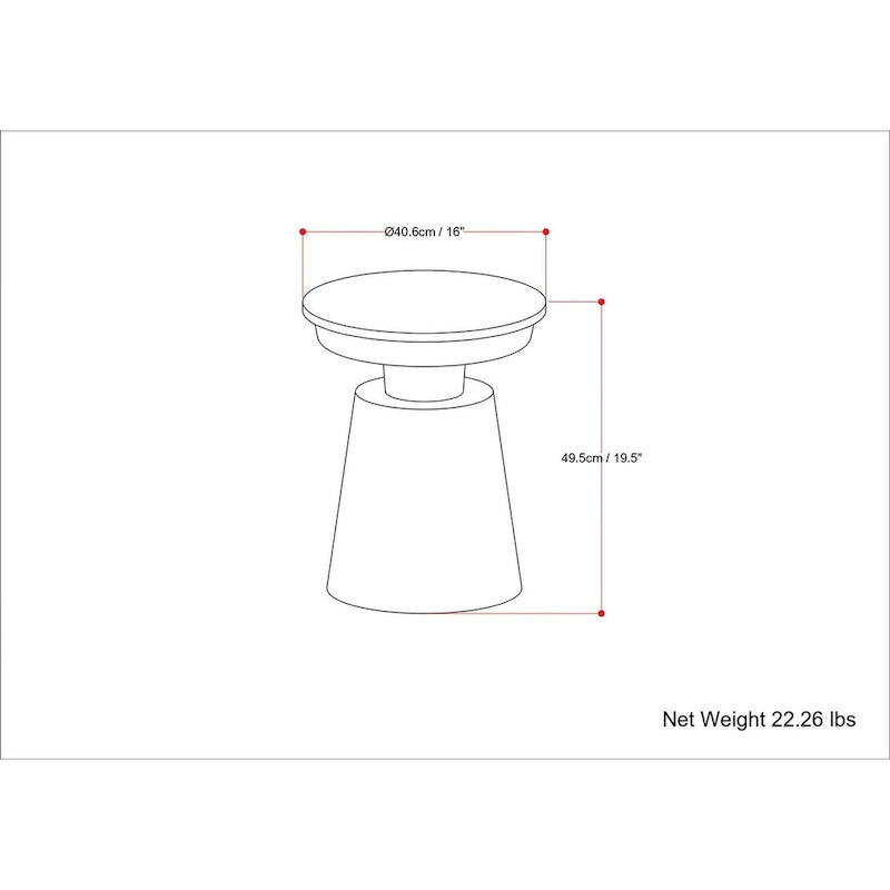 Table d'appoint contemporaine en métal noir, or de 40,6 cm de large - 40,6P x 40,6l x 49,5H cm