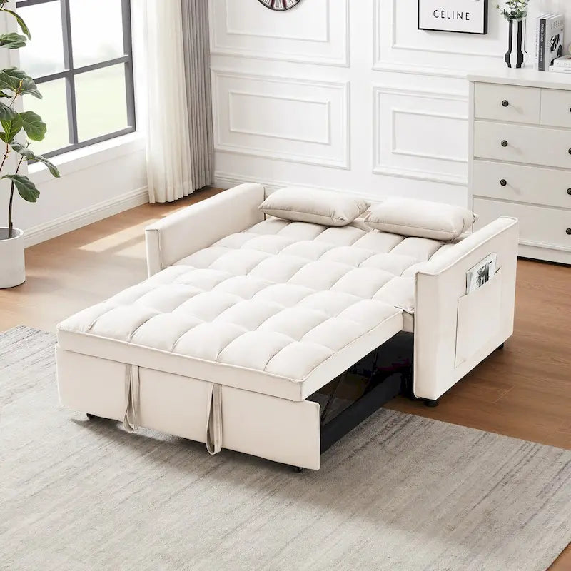 Canapé-lit futon moderne en velours, petit canapé deux places