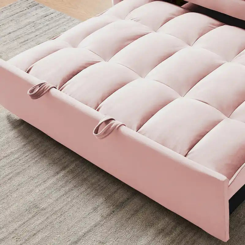 Canapé-lit futon moderne en velours, petit canapé deux places
