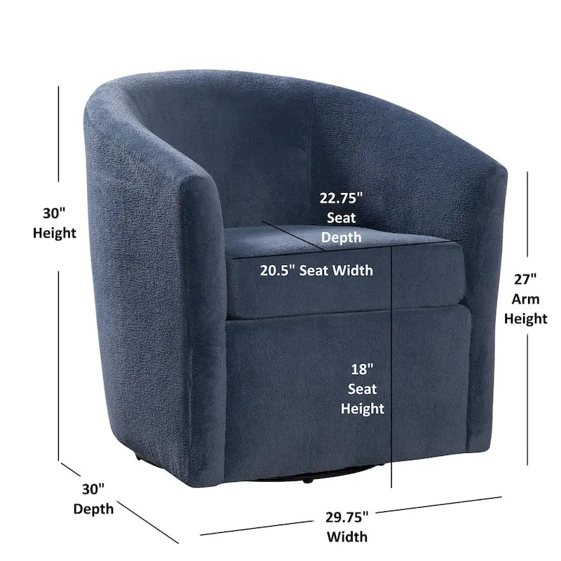 Fauteuil pivotant Odessa Barrel Style en tissu haute performance