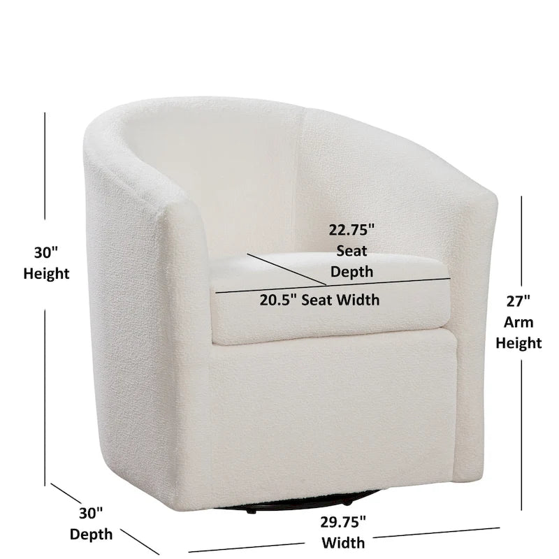 Fauteuil pivotant Odessa Barrel Style en tissu haute performance