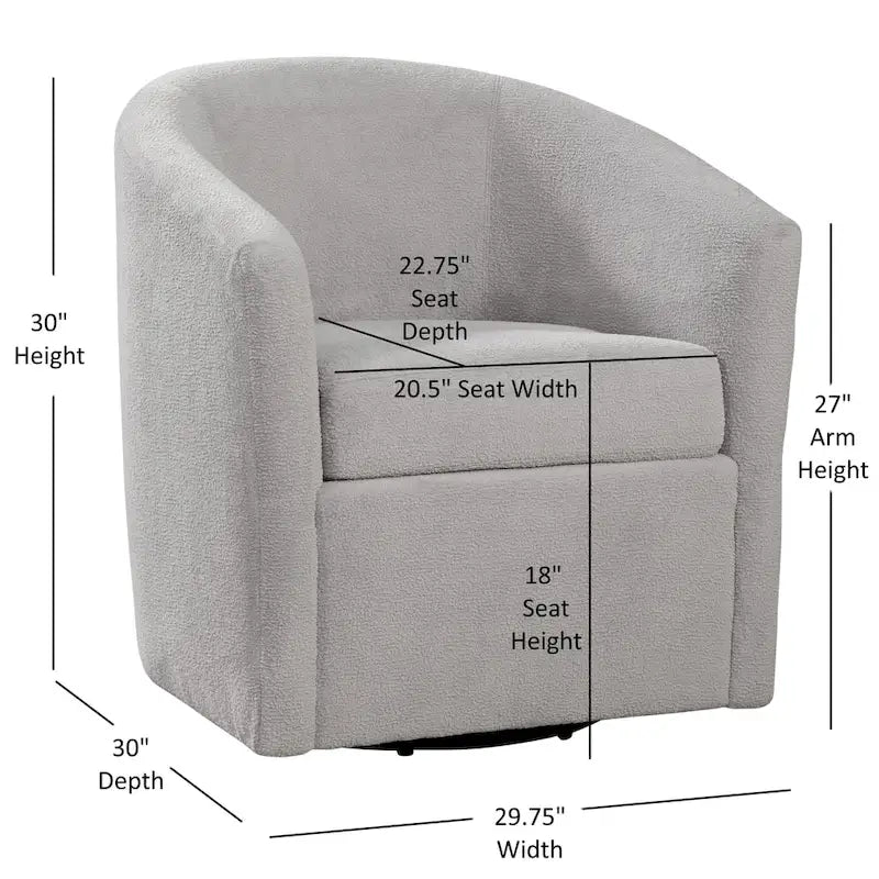 Fauteuil pivotant Odessa Barrel Style en tissu haute performance