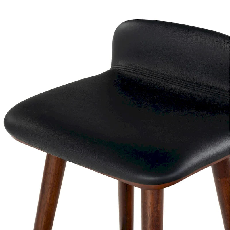 Tabouret de comptoir en cuir de 28 pouces - 19Lx19Px32H