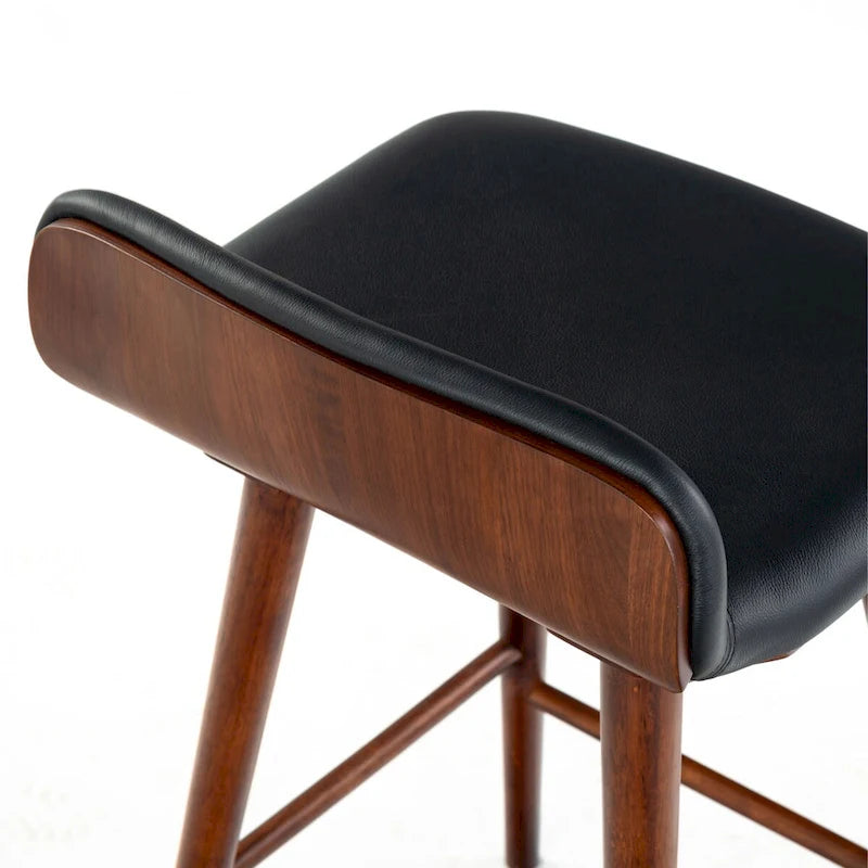 Tabouret de comptoir en cuir de 28 pouces - 19Lx19Px32H
