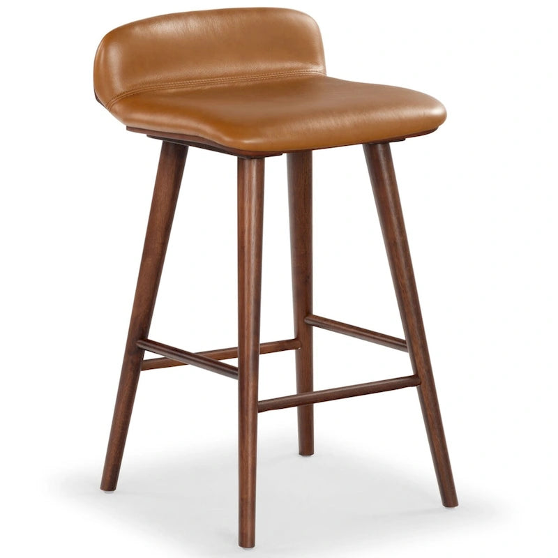 Tabouret de comptoir en cuir de 28 pouces - 19Lx19Px32H