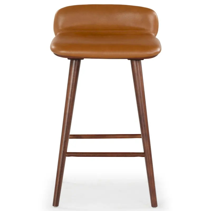 Tabouret de comptoir en cuir de 28 pouces - 19Lx19Px32H