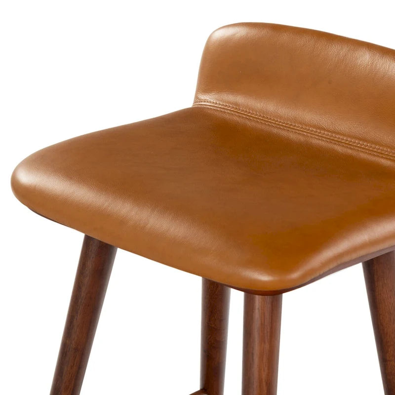 Tabouret de comptoir en cuir de 28 pouces - 19Lx19Px32H